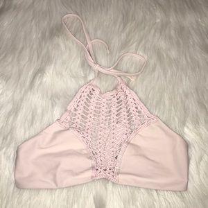 Pacsun Pink Crochet Bikini Top